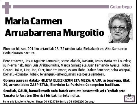 ARRUABARRENA MURGOITIO,MARIA CARMEN