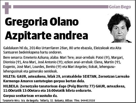 OLANO AZPITARTE,GREGORIA