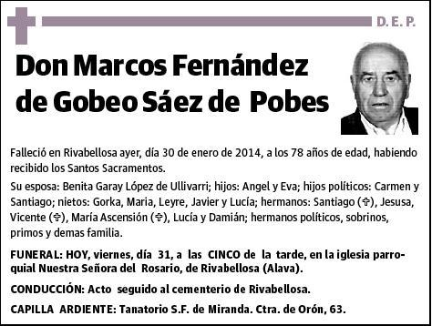 FERNANDEZ DE GOBEO SAEZ DE POBES,MARCOS