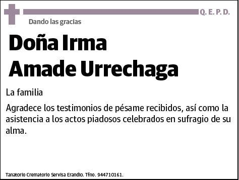 AMADE URRECHAGA,IRMA