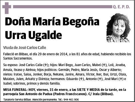 URRA UGALDE,MARIA BEGOÑA