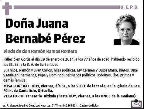 BERNABE PEREZ,JUANA