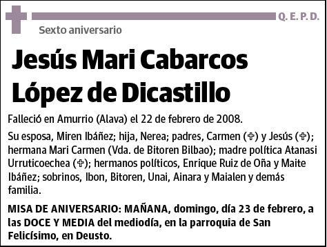 CABARCOS LOPEZ DE DICASTILLO,JESUS MARI