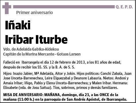 IRIBAR ITURBE,IÑAKI