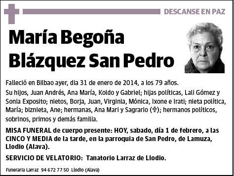 BLAZQUEZ SAN PEDRO,MARIA BEGOÑA