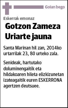 ZAMEZA URIARTE,GOTZON