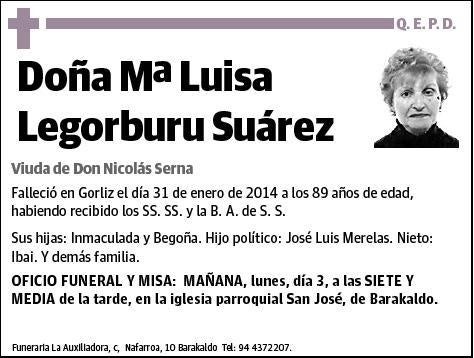 LEGORBURU SUAREZ,Mª LUISA