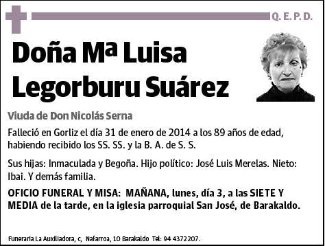 LEGORBURU SUAREZ,Mª LUISA