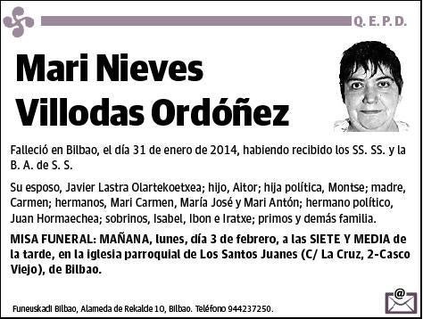 VILLODAS ORDOÑEZ,MARI NIEVES