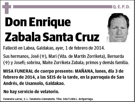 ZABALA SANTA CRUZ,ENRIQUE