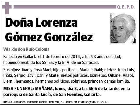 GOMEZ GONZALEZ,LORENZA