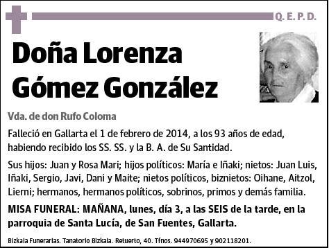 GOMEZ GONZALEZ,LORENZA