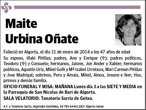 URBINA OÑATE,MAITE