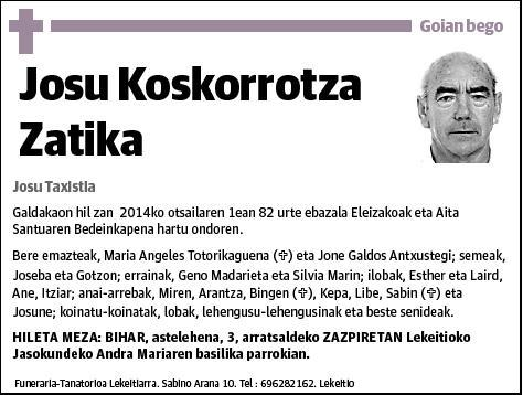 KOSKORROTZA ZATIKA,JOSU