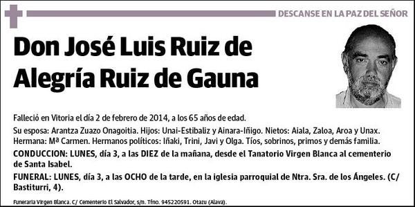 RUIZ DE ALEGRIA RUIZ DE GAUNA,JOSE LUIS