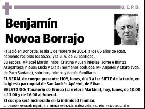 NOVOA BORRAJO,BENJAMIN