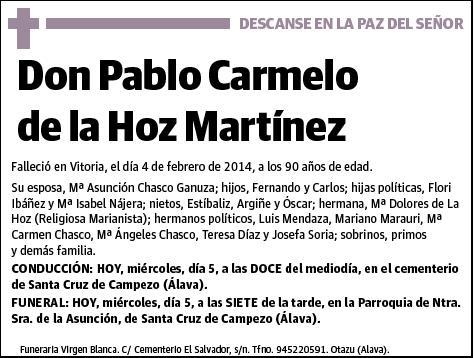 DE LA HOZ MARTINEZ,PABLO CARMELO