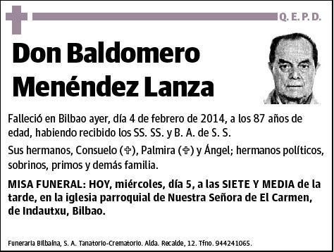 MENENDEZ LANZA,BALDOMERO