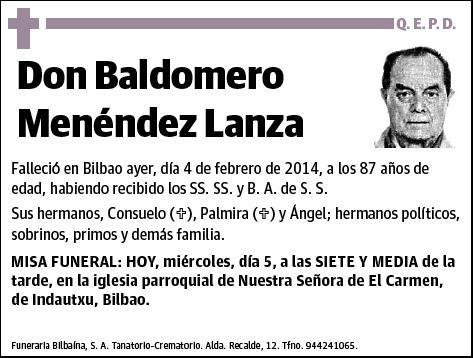 MENENDEZ LANZA,BALDOMERO