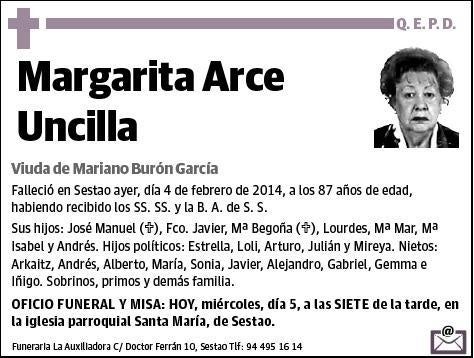 ARCE UNCILLA,MARGARITA