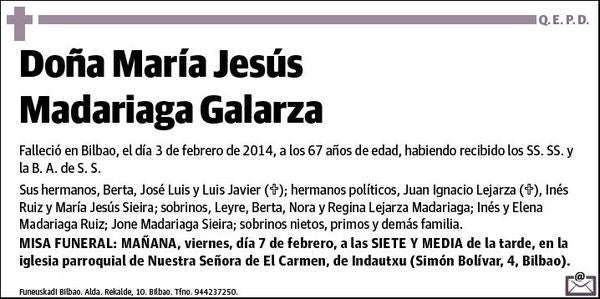 MADARIAGA GALARZA,MARIA JESUS