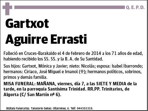 AGUIRRE ERRASTI,GARTXOT