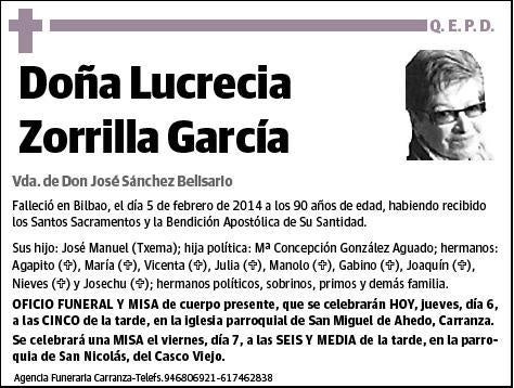 ZORRILLA GARCIA,LUCRECIA