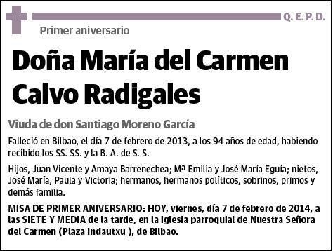 CALVO RADIGALES,MARIA DEL CARMEN