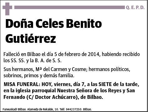 BENITO GUTIERREZ,CELES