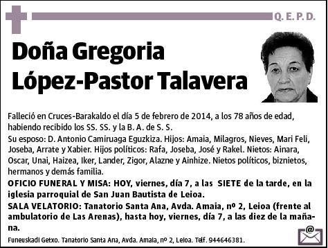 LOPEZ-PASTOR TALAVERA,GREGORIA