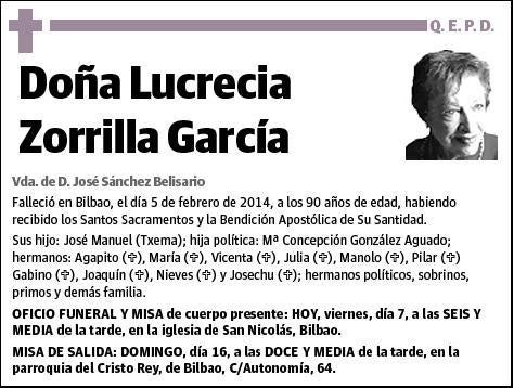 ZORRILLA GARCIA,LUCRECIA