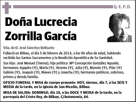 ZORRILLA GARCIA,LUCRECIA