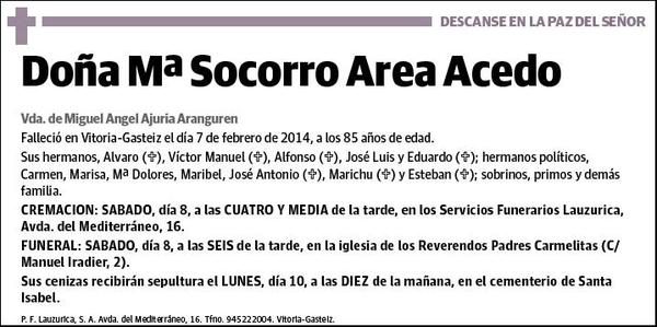 AREA ACEDO,Mª SOCORRO