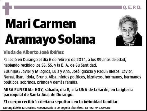 ARAMAYO SOLANA,MARI CARMEN