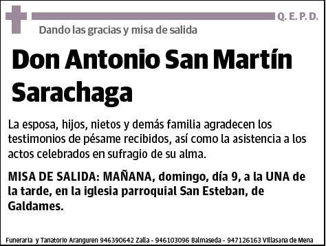 SAN MARTIN SARACHAGA,ANTONIO