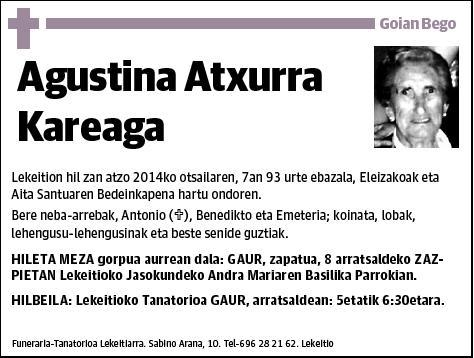 ATXURRA KAREAGA,AGUSTINA