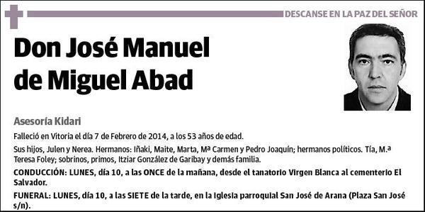 DE MIGUEL ABAD,JOSE MANUEL