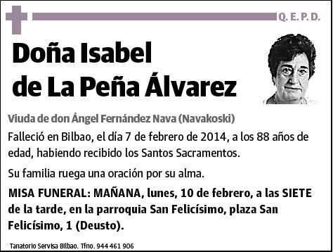 DE LA PEÑA ALVAREZ,ISABEL