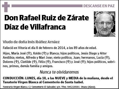 RUIZ DE ZARATE DIAZ DE VILLAFRANCA,RAFAEL