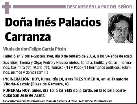 PALACIOS CARRANZA,INES