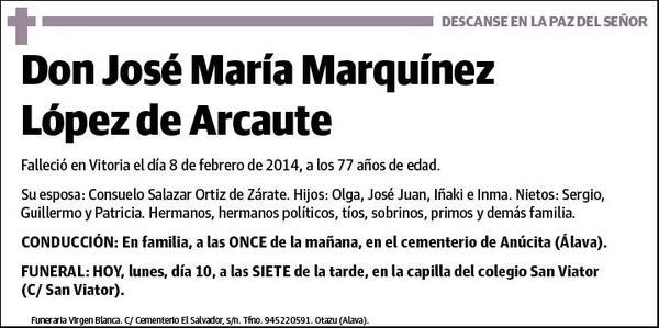 MARQUINEZ LOPEZ DE ARCAUTE,JOSE MARIA