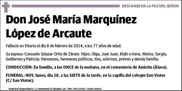 MARQUINEZ LOPEZ DE ARCAUTE,JOSE MARIA