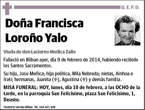 LOROÑO YALO,FRANCISCA