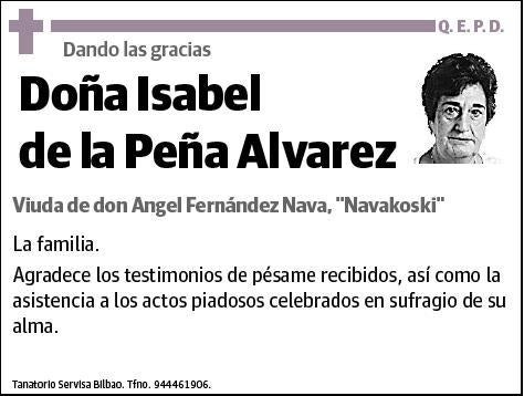 DE LA PEÑA ALVAREZ,ISABEL