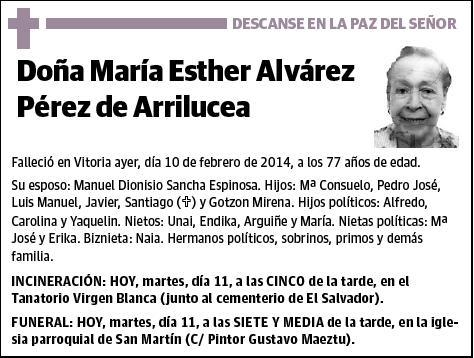 ALVAREZ PEREZ DE ARRILUCEA,MARIA ESTHER