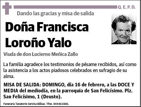 LOROÑO YALO,FRANCISCA