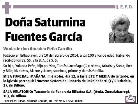 FUENTES GARCIA,SATURNINA