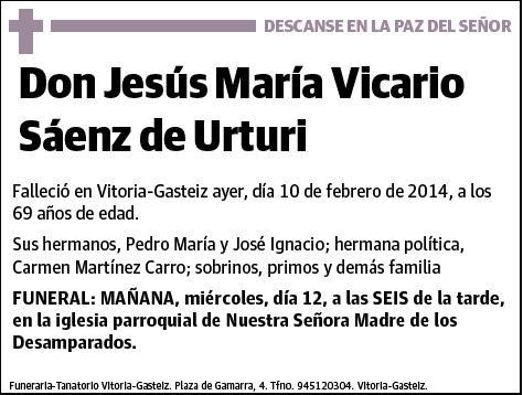 VICARIO SAENZ DE URTURI,JESUS MARIA