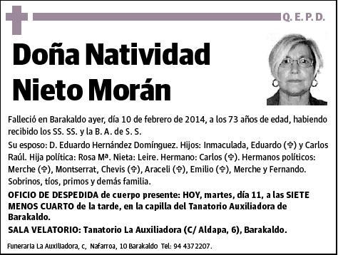 NIETO MORAN,NATIVIDAD