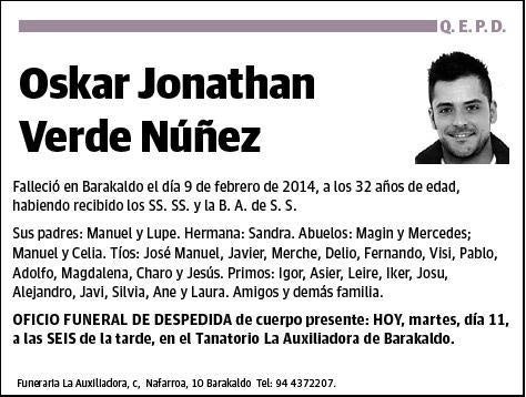 VERDE NUÑEZ,OSKAR JONATHAN